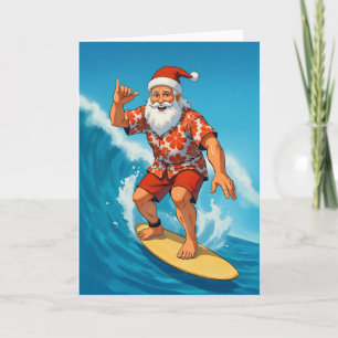 Surfen ist Weihnachten in Santa Tropical Karte