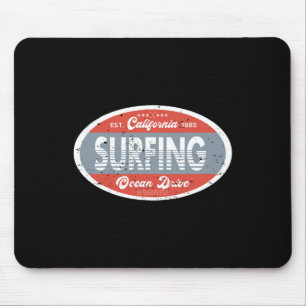 Surfen Kalifornien Ozean 1985 Strand Sommer Retro Mousepad