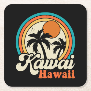 Surfen Kawaii Hawaii Rechteckiger Pappuntersetzer