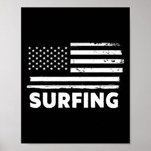 Surfen Leben USA-Flagge Patriotisches Sportdesign Poster