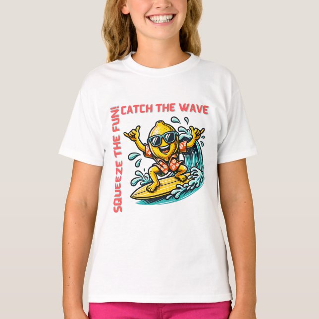 Surfen Lemon Wave Adventure Fun T-Shirt (Vorderseite)