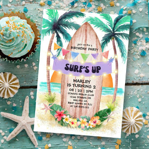 Surfen & Meer   Surf's Up Beach Geburtstag Einladung