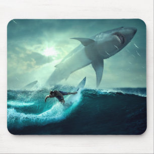 Surfen mit Haien Mousepad