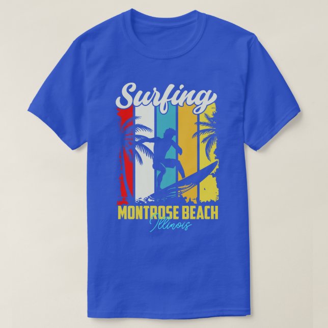 Surfen Montrose Beach Illinois T-Shirt (Design vorne)