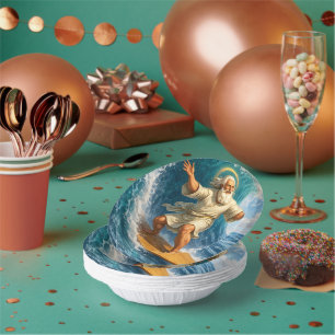 Surfen Moses biblische Kunst Einweg-Papier-Schale Pappteller