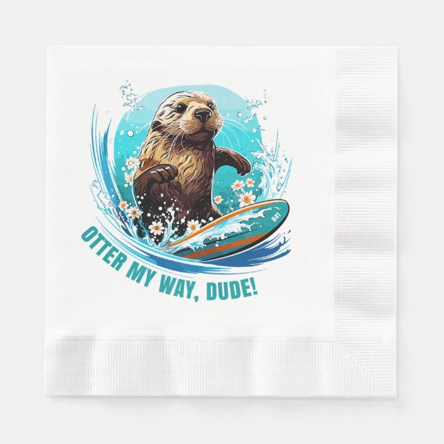Surfen Otter 841 Otter My Way Typ Kalifornien Serviette (Vorderseite)