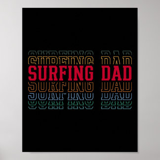 Surfen Papa Lustiger Schichttext Vater Coach Surfe Poster