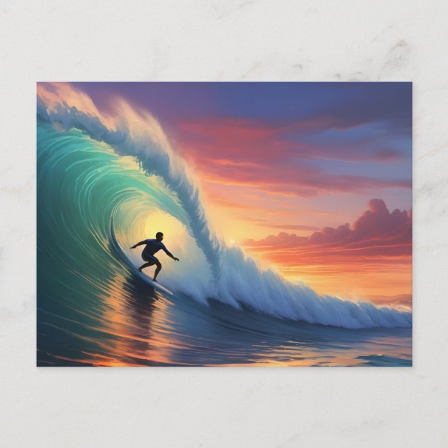 Surfen Postkarte (Vorderseite)