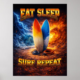 Surfen Retro Vintage Bootleg Poster