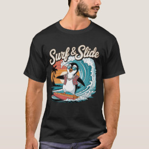 Surfen & Rutschen - Cooler Pinguin auf den Waves T-Shirt