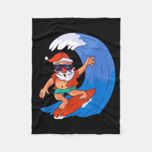 Surfen Santa Claus Weihnachten X-mas Geschenk  Fleecedecke