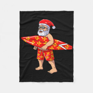Surfen Santa für Hawaiian Surf Weihnachten Fleecedecke