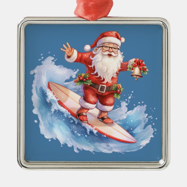 Surfen Santa Ornament (Vorne)