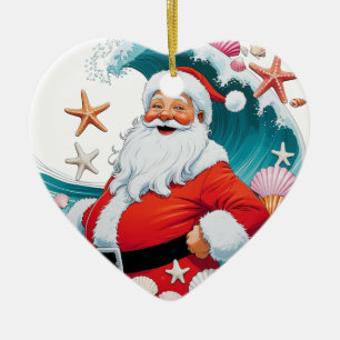 Surfen Santa Seashell Wave Weihnachtsschmuck
