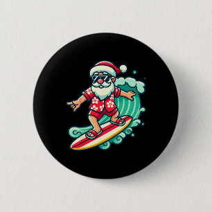 Surfen Santa Tropischer Weihnachtsurlaub Xmas In Button