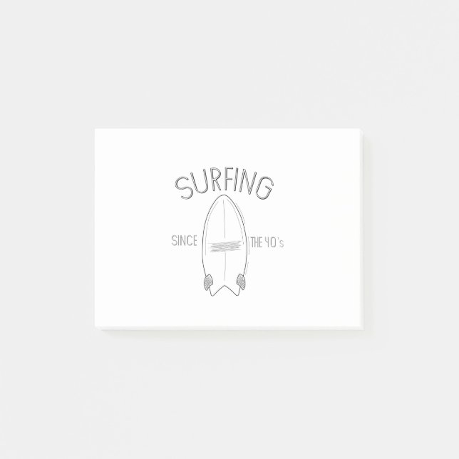 Surfen seit den 40er Jahren Post-it Klebezettel (Vorderseite)