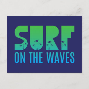 Surfen Sie auf dem Waves Poster Postkarte