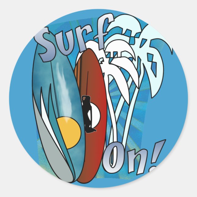 Surfen Sie auf Round Stickers (Vorderseite)