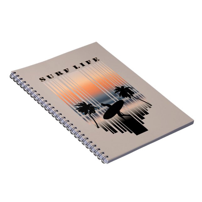 Surfen Sie bei Sonnenuntergang in den Strand | Sur Notizblock (Rechte Seite)