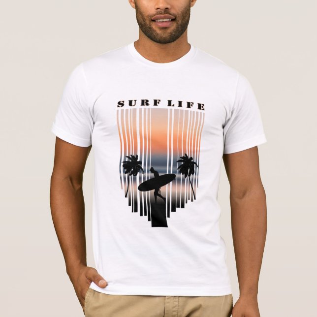 Surfen Sie bei Sonnenuntergang in den Strand | Sur T-Shirt (Vorderseite)