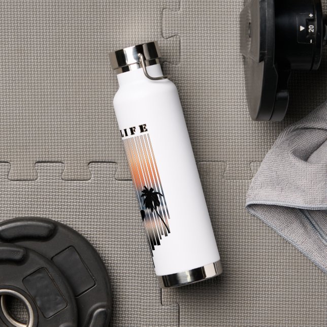 Surfen Sie bei Sonnenuntergang in den Strand Trinkflasche (Fitnessstudio)