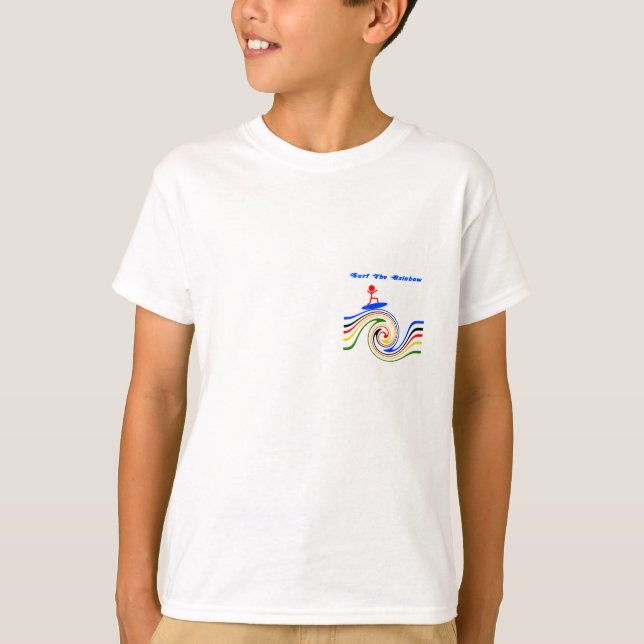 Surfen Sie den Regenbogen T-Shirt (Vorderseite)