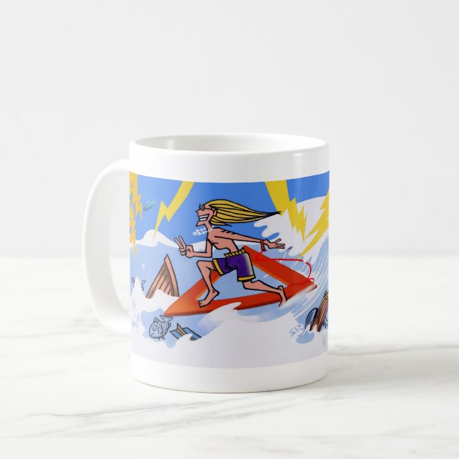 Surfen Sie im Dreieck Bermuda Tasse (Vorderseite Links)