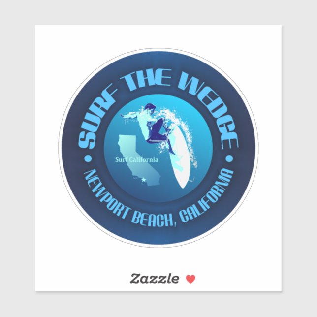 Surfen Sie im Wedge Aufkleber (Blatt)