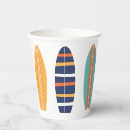 Surfen Sie Retro Beach Surfboard Papier-Cups Pappbecher