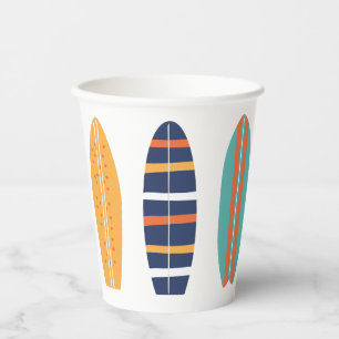 Surfen Sie Retro Beach Surfboard Papier-Cups Pappbecher