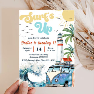 Surfen Sie Sun Shine Beach zum Geburtstag Einladung