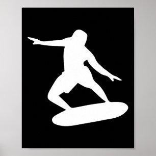Surfen Silhouette Cooler Surfer Wellenkunst  Poster