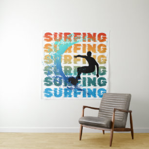 Surfen Sommer Surfer Strand Surfen Ozean Wandteppich