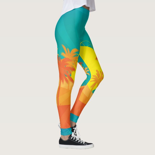 Surfen, Sonne und Himmel Leggings (Rechts)