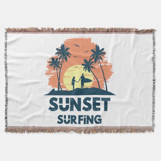 Surfen - Sonnenuntergang Surfen Decke (Vorderseite)
