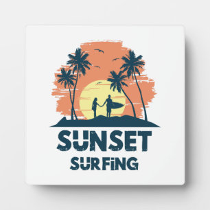 Surfen -Sonnenuntergang Surfen  Fotoplatte