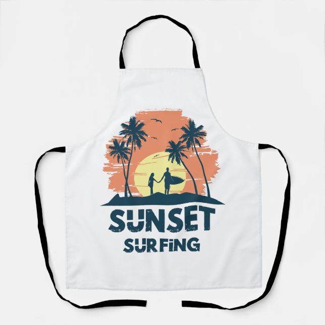 Surfen - Sonnenuntergang Surfen Schürze (Vorderseite)