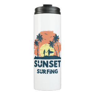 Surfen - Sonnenuntergang Surfen Thermosbecher