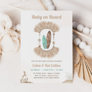 Surfen Strand Boho Baby an Bord Baby Shower Einladung