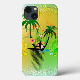Surfen, Surfboarder mit plam iPhone 13 Hülle