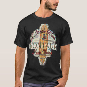 Surfen Surfbrett Abgenutzt Longboard Montauk Neu T-Shirt