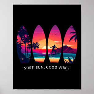 Surfen Surfbrett Strand Surfer Geschenk Vintage _1 Poster