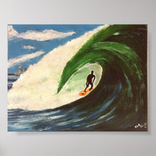 Surfen Surfen im Wasser Kunst des Tube Ride Poster
