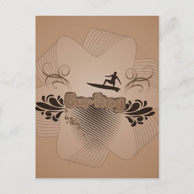 Surfen, Surfen Postkarte (Vorderseite)