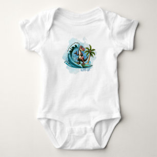 Surfen tropischer Dinosaurier Baby Strampler
