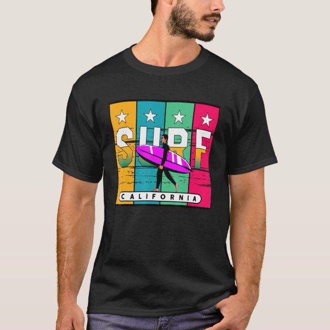 Surfen Typ Cali Beaches Surf T-Shirt (Vorderseite)