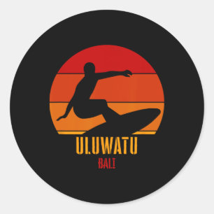 Surfen Uluwatu Li, indonesischer Surfer Runder Aufkleber