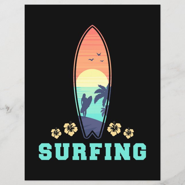 Surfen und Blume (Vorderseite)