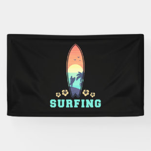 Surfen und Blume Banner