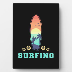 Surfen und Blume Fotoplatte